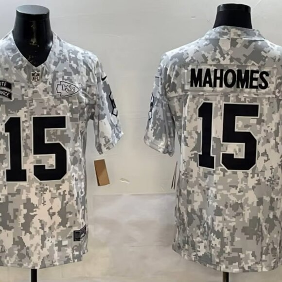 MAHOMES 15  - KANSAS CITY CHIEFS RED STITCHED FOOTBALL JERSEY w/Patches - Picture 16 of 16